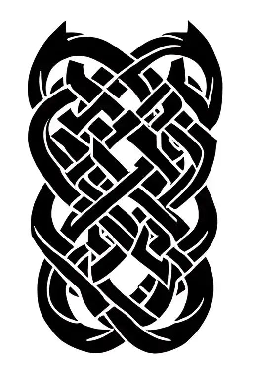 Celtic knotwork intertwined tattoo design idea