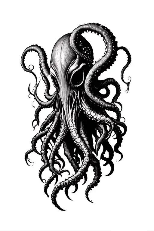 cosmic horror Cthulhu emerging tattoo design idea