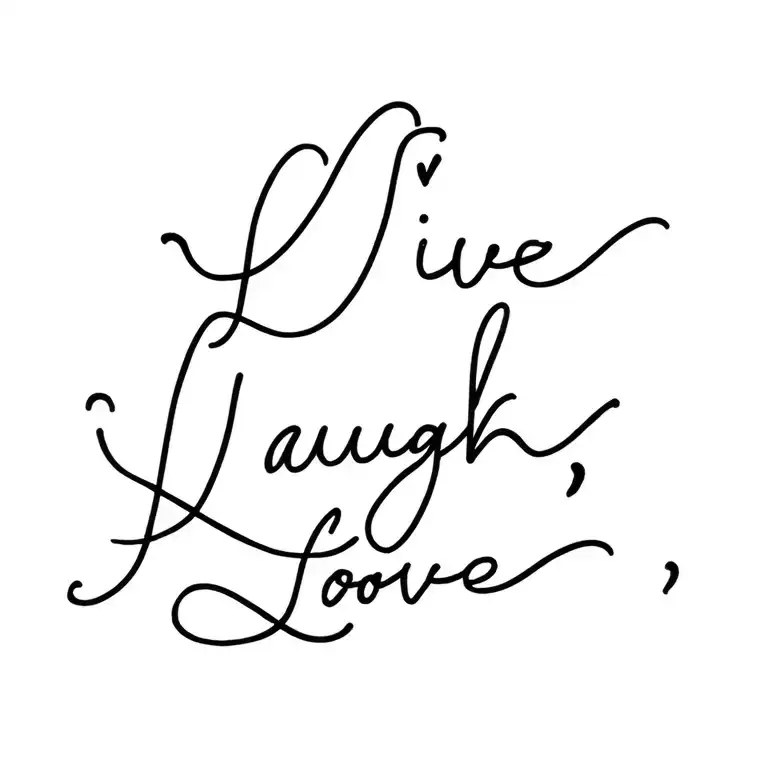 write “Live, Laugh, Love" Cursive tattoo design idea