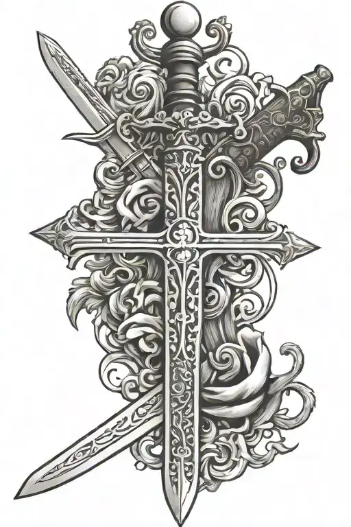 Sword Bible Scripture tattoo design idea