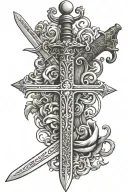 Sword Bible Scripture tattoo design idea
