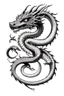DRAGON ENTANGLED WITH SNAKE FACING EAHC OTHER tattoo design idea