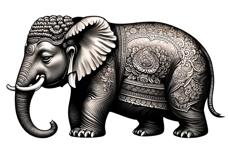 Buddha Elephant tattoo design idea