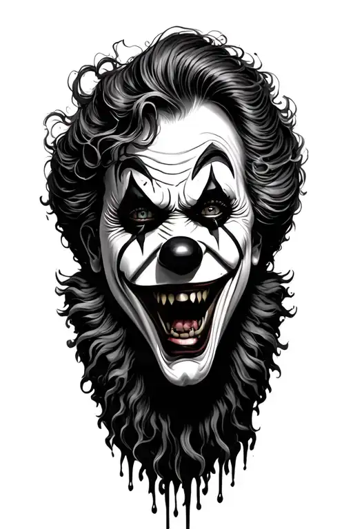 Evil Clown tattoo design idea