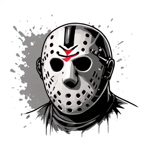 Jason Voorhees mask ghost body tattoo design idea