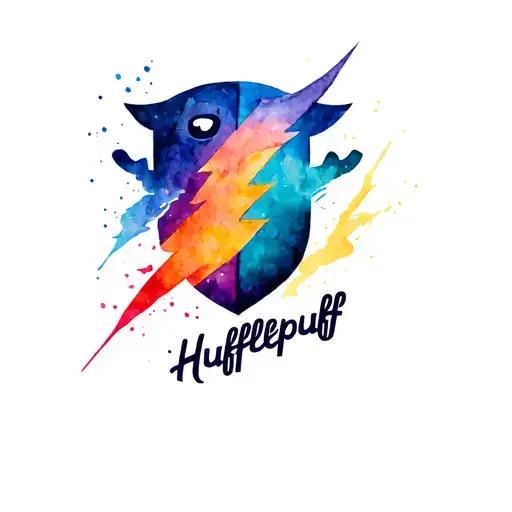 Hufflepuff logo with lightning mcqueen tattoo design idea