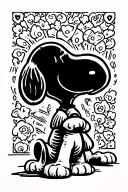 Snoopy sitting tattoo design idea