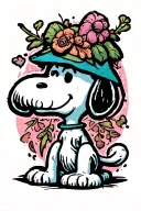 Snoopy sitting tattoo design idea