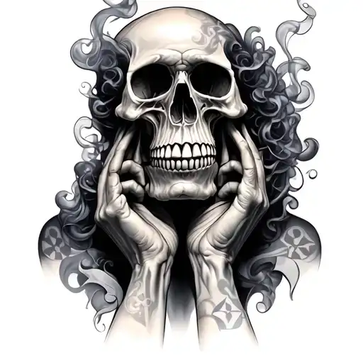 hear no evil see no evil speak no evil Louis Vuitton skulls with smoke tattoo design idea