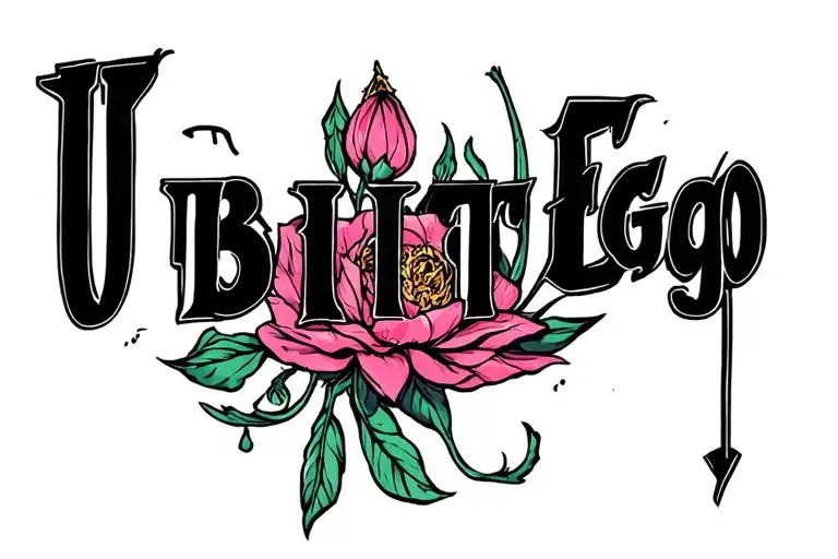 "Ubi Tu Ibi Ego" Words tattoo design idea