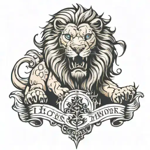 Game of Thrones Lanister Lion roaring tattoo design idea
