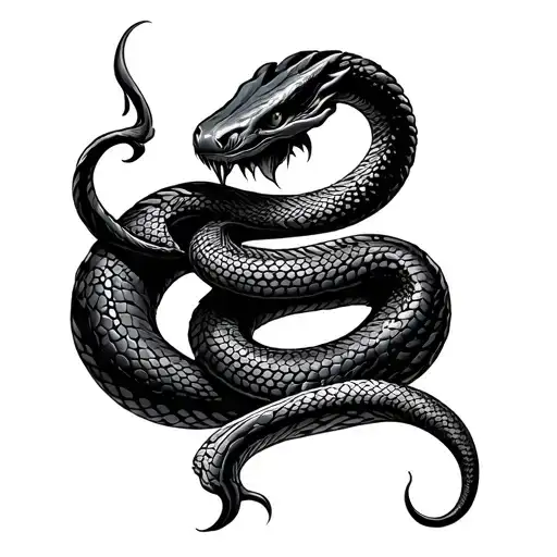 dark mark Aztec snake Harry Potter tattoo design idea