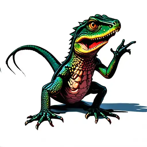hard to kill lizard tattoo design idea