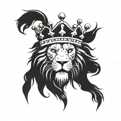 lion scars crown surrounded tattoo design idea