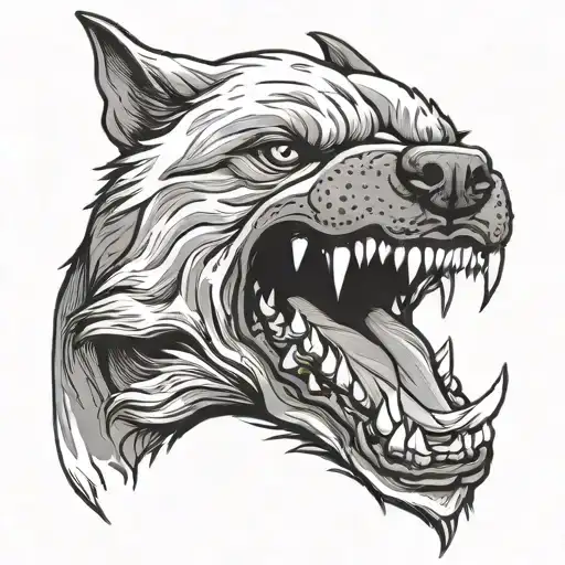Angry Dog tattoo design idea