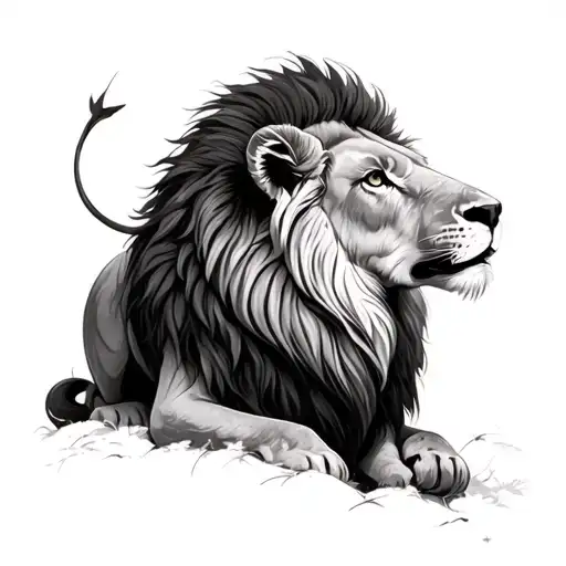 lion and the lamb tattoo design idea