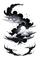 abstract symmetrical clouds tattoo design idea