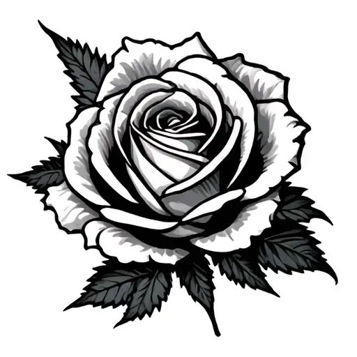 Weed Rose tattoo design idea