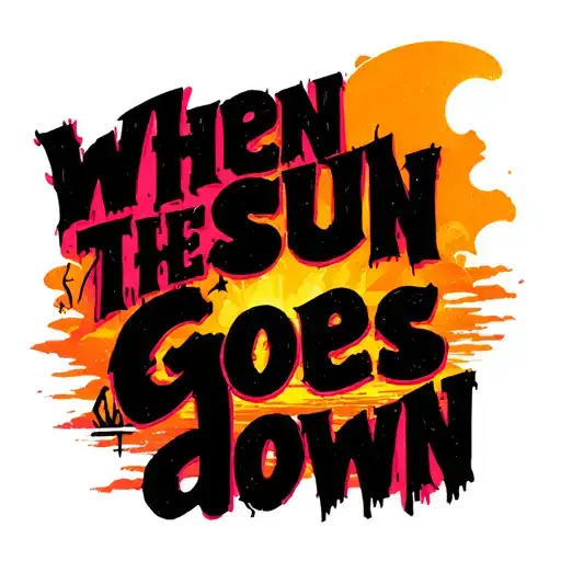 "when the sun goes down" sunset tattoo design idea