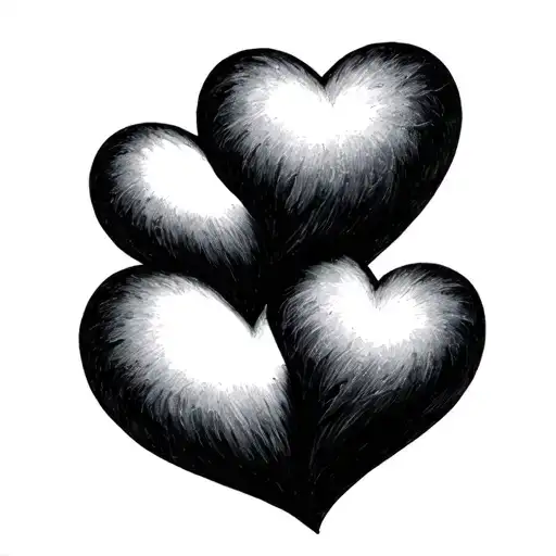 3 Hearts J M A minimalist tattoo tattoo design idea