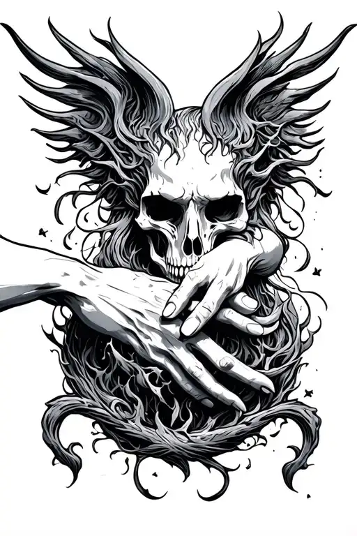 So you can drag me through hell if it meant I could hold your hand tattoo design idea