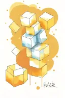 autism rubick cube stylized tattoo design idea