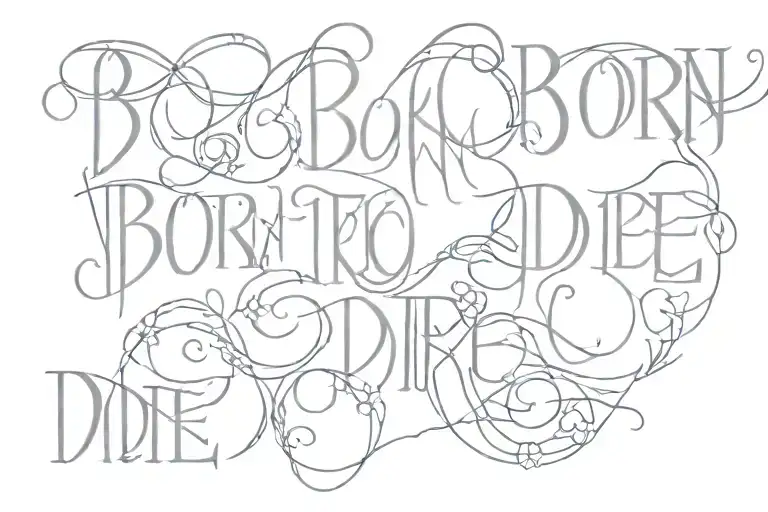 born to die text tattoo design idea