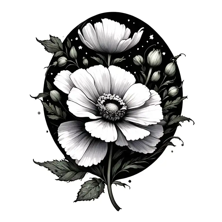 Buttercup flower running down the shoulder representing letting go tattoo design idea