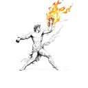 Prometheus stealing fire from Olympus  tattoo design idea
