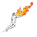 Prometheus stealing fire from Olympus  tattoo design idea