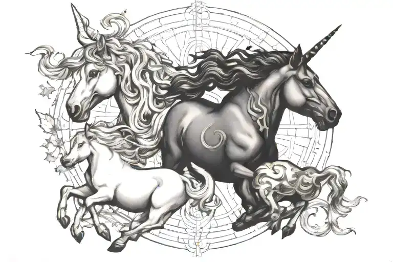 The astrological signs for Sagittarius, Leo, Virgo, and Taurus combined.   tattoo design idea