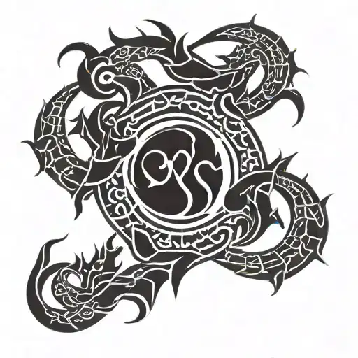 zodiac sign combining scorpio Aquarius capricorn tattoo design idea