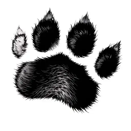 cat paw print tattoo design idea