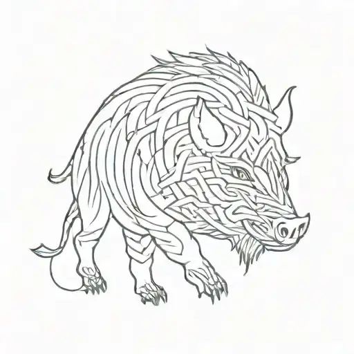celtic boar tattoo design idea