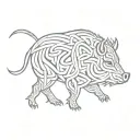 celtic boar tattoo design idea