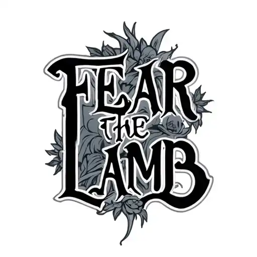 "Fear the lamb" text gothic font tattoo tattoo design idea