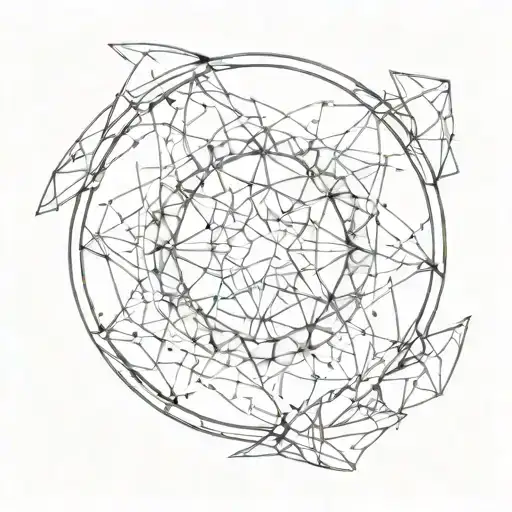 glass broken circle tattoo design idea