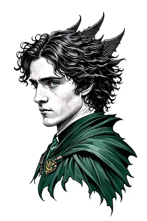 small slytherin, Draco, snape tattoo design idea