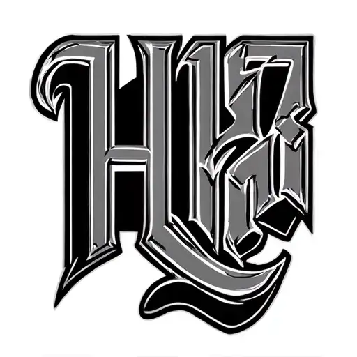 "Herrera" Herrera last name, Chicano style tattoo block lettters slanted tattoo design idea