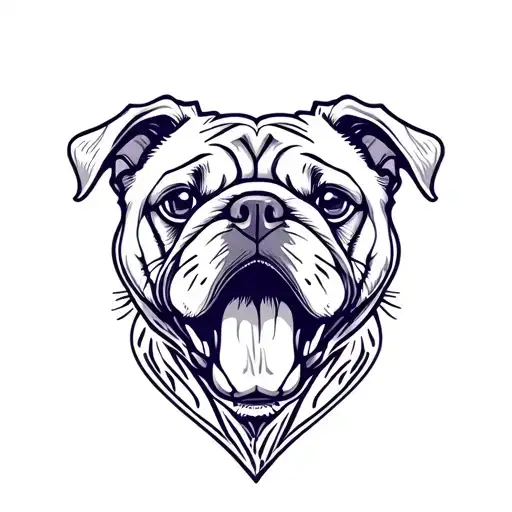 pug punk inside heart outline made with tribal design tattoo design idea