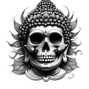 meditating Buddha skull tattoo design idea
