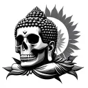 meditating Buddha skull tattoo design idea