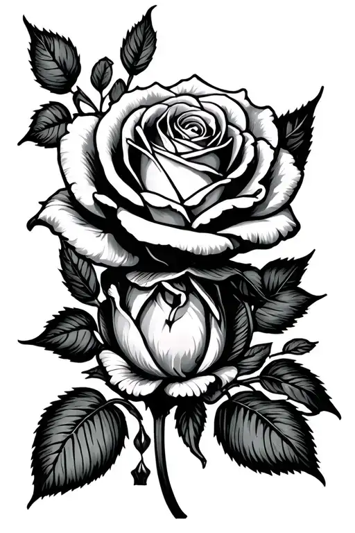 something with a rose and 444 incorporated tattoo design idea