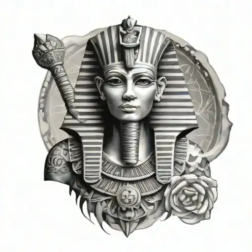 Egypt god full arm tattoo design idea