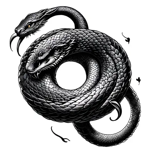 year of the snake, loss of a loved one, new life, good love, good luck" encircling tattoo design idea