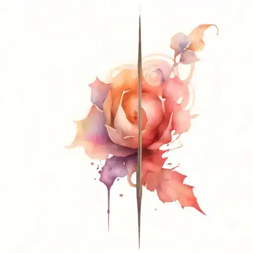 pendulum wall clcok tattoo design idea