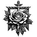 rose croix Egypt tattoo design idea