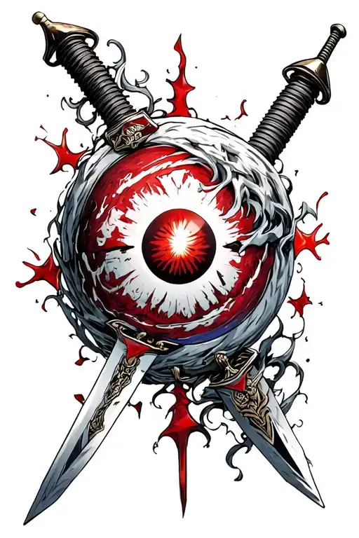 The 4 -star sphere of Dragonball, the Bankai sword of Ichigo of Bleach, Sasuke's Sharingan, Death's notebook tattoo design idea