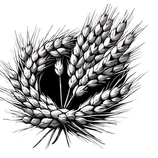 wheat wreath encircling tattoo design idea