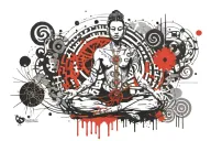 yoga 7 chakras tattoo design idea